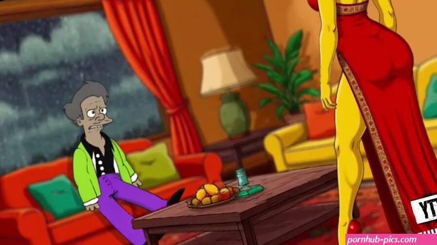 Tender en Vicious Marge Simpson in de cartoon Indian Storm Sexy. Scheten laten cartoon