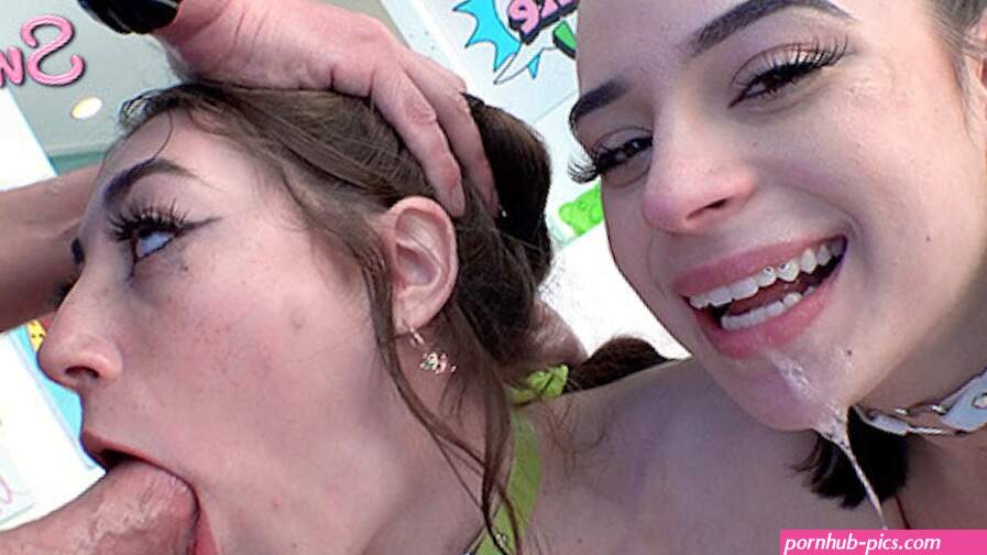 SWALLOWED Aria Valencia en Tiana Blow test hun orale vaardigheden