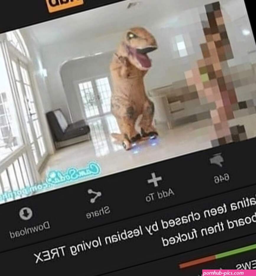 Big ass latina teen chased by lesbian loving TREX on hoverboard then fucked