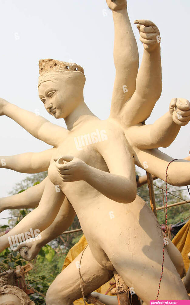 Durga Sculpture Mud Idol Sculptor Nude Durga Pooja Female Goddess Stock Photo