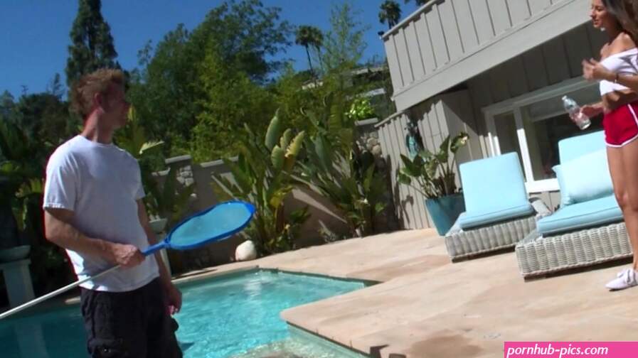 Petite Teen Nina North Fucks The Pool Man While Mums Isnt Watching
