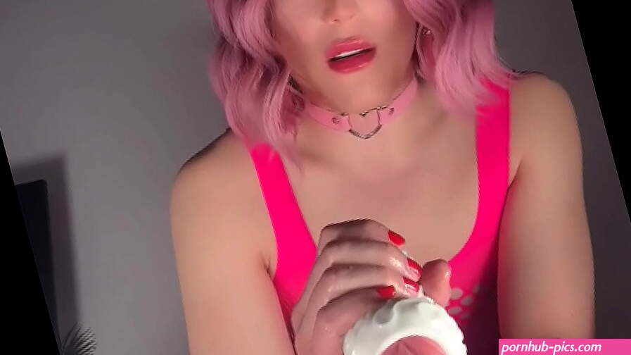 Wet and sloppy POV dildo and cock masturbation with huge cum