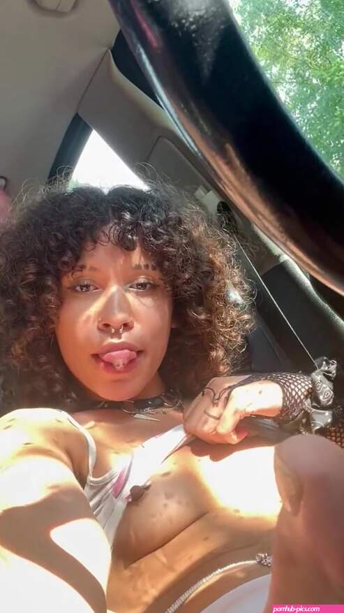 Sloppy Masturbation Session in the Car ft. Theunholychi: Girl Masturbating Hairy Dildo Solo Teen 18 Porn