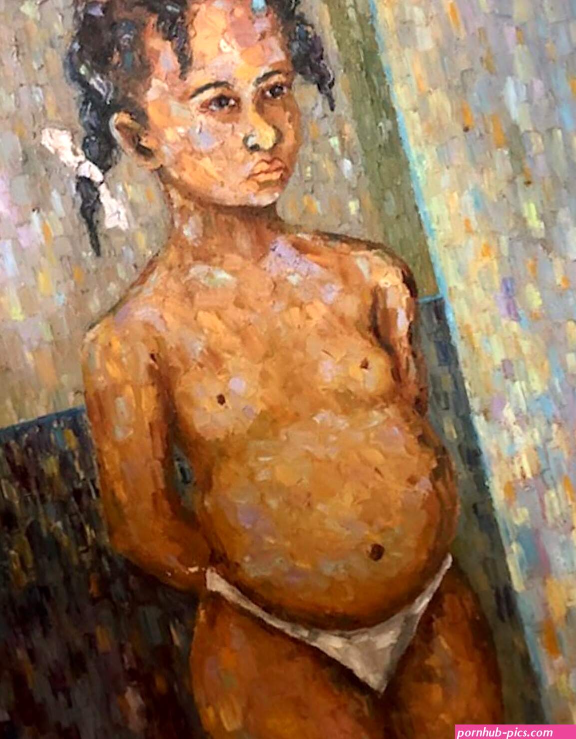 Eric Girault Haitianb. 1937 The Girl Oil on Canvas Framed Painting