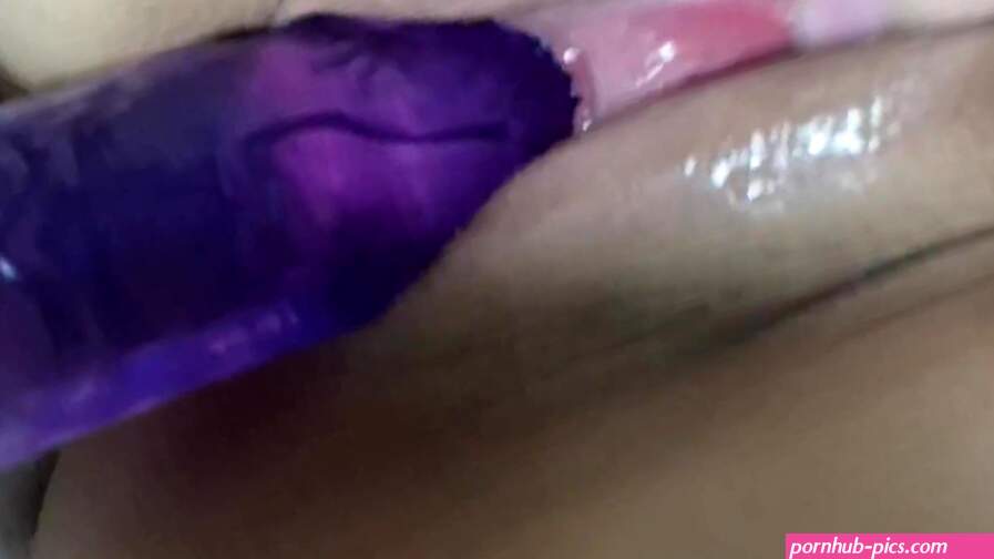 Big dildo in wet pussy