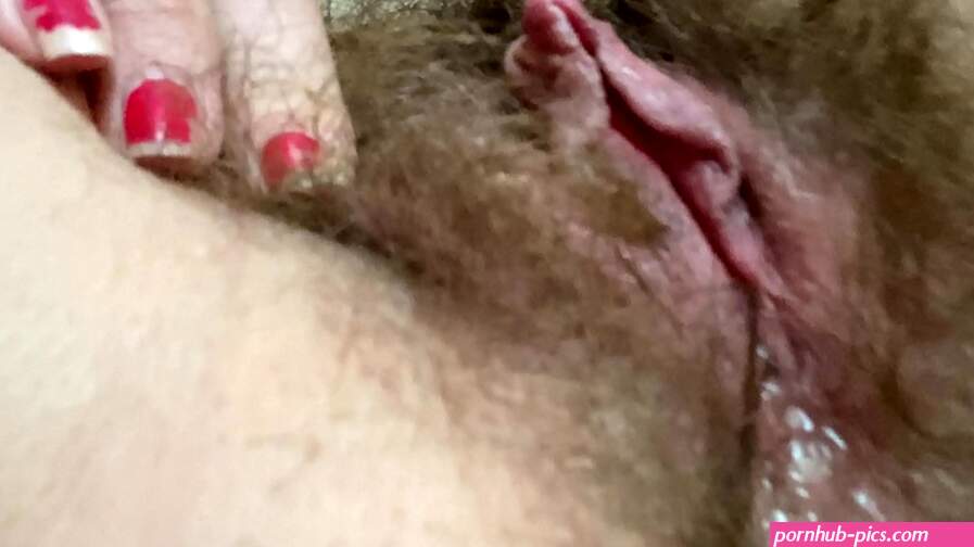 Bushy pussy hard clit growing closeup wet orgasm close up 4k video