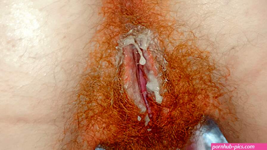 Very Hairy Ginger Bush Creampie Closeup