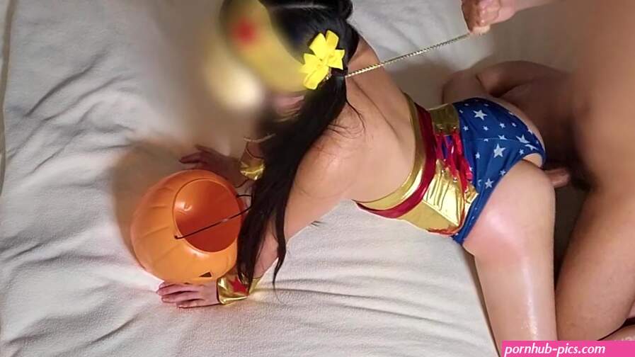 Asian Wonder Woman Getting Fucked Doggy Style For Halloween