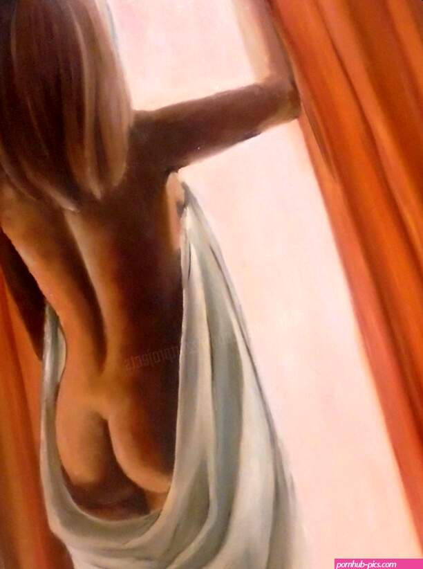Naked Woman Look Out The Window Schilderij door Liubov Aristova