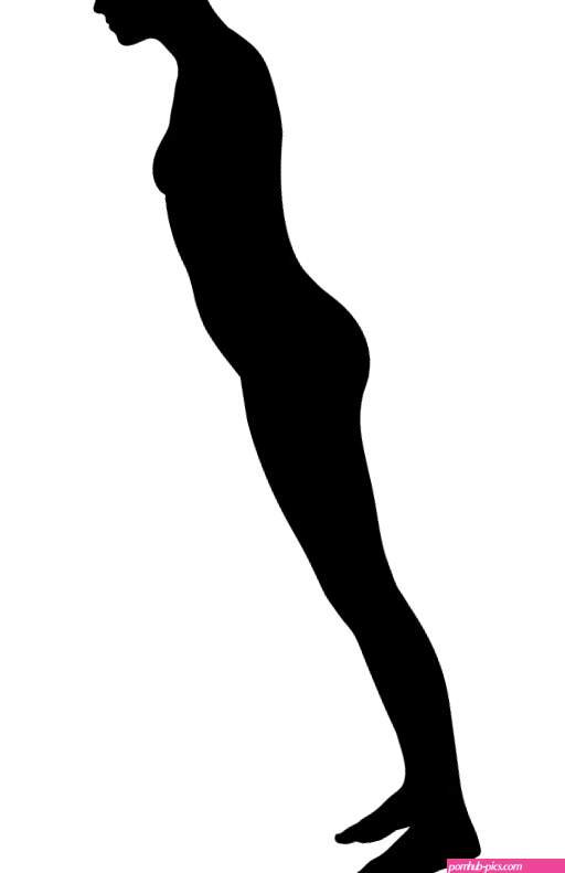 Silhouette a naked girl isolated on white