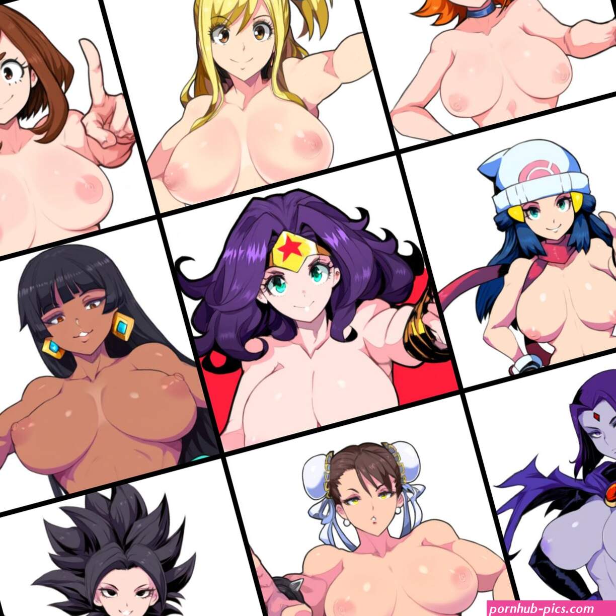 Caulifla and Ochako Uraraka Female Only Nipples Nude Your Cartoon Porn
