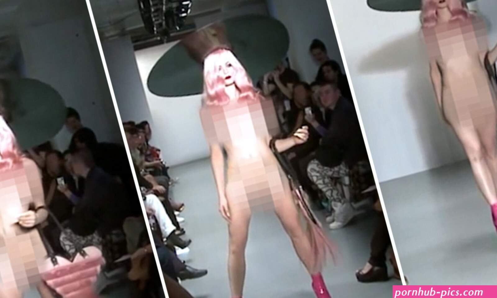 Naked models walk for Charlie Le MIndu at London Fashion Week