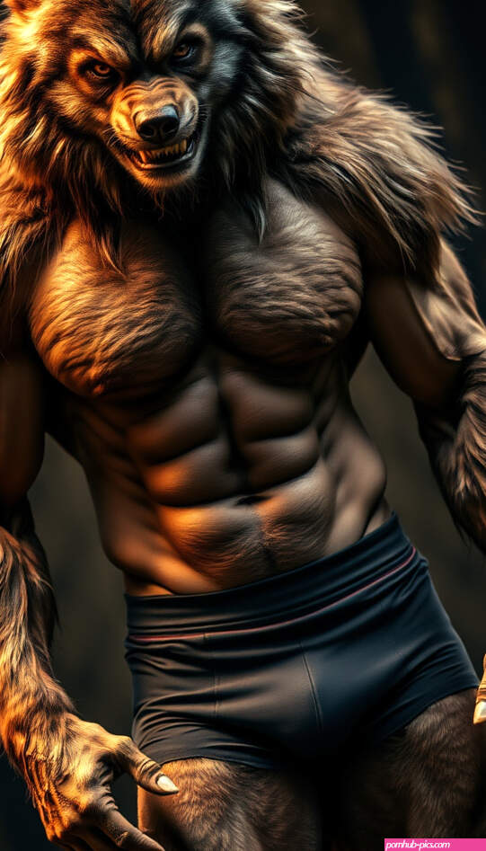 A Lustful Sexy Furry Male Werewolf In Spandex by muttleybear16 on DeviantArt