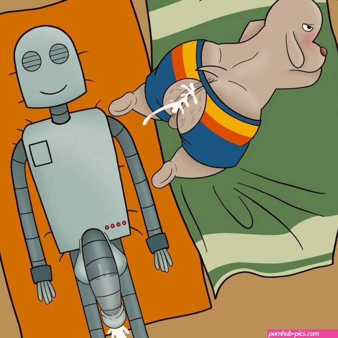 Robot dreams dog in beach getting fuck by robot comic porn