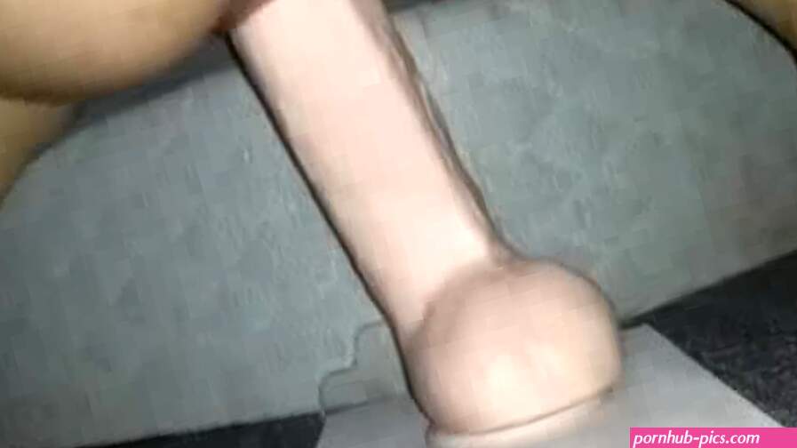 Wife fucking huge dildo deep!