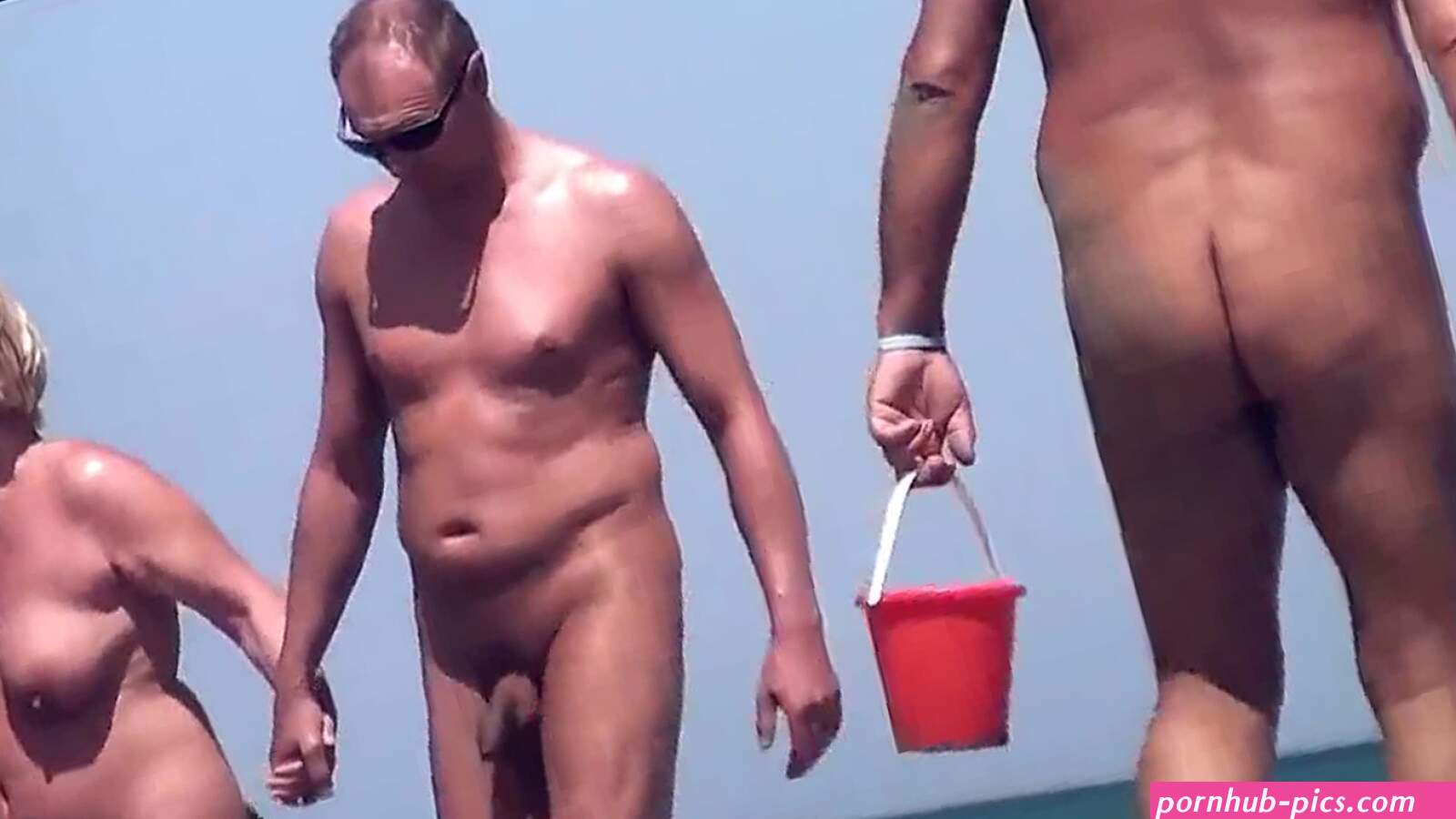 Voyeur Nudist Beach Couple Walking