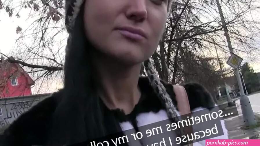 Cute Russian slut in purple gets fucked for money