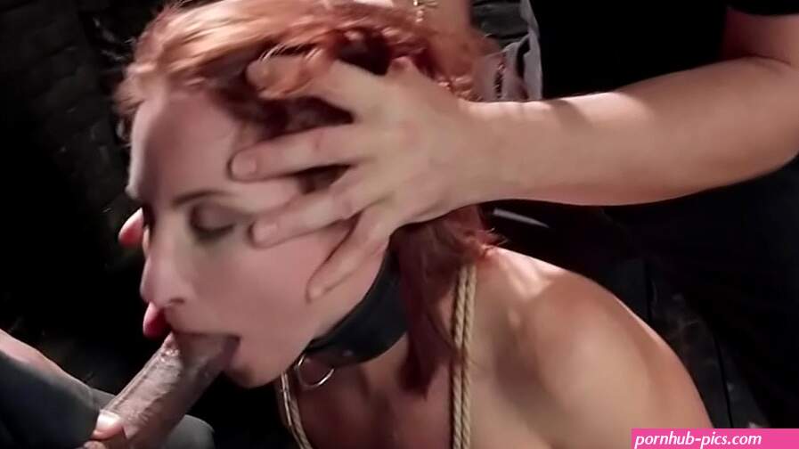 Redhead slave trainee gets zapper in suspension then master makes her suck and fuck his assistant bbc Mickey Mod in threesome