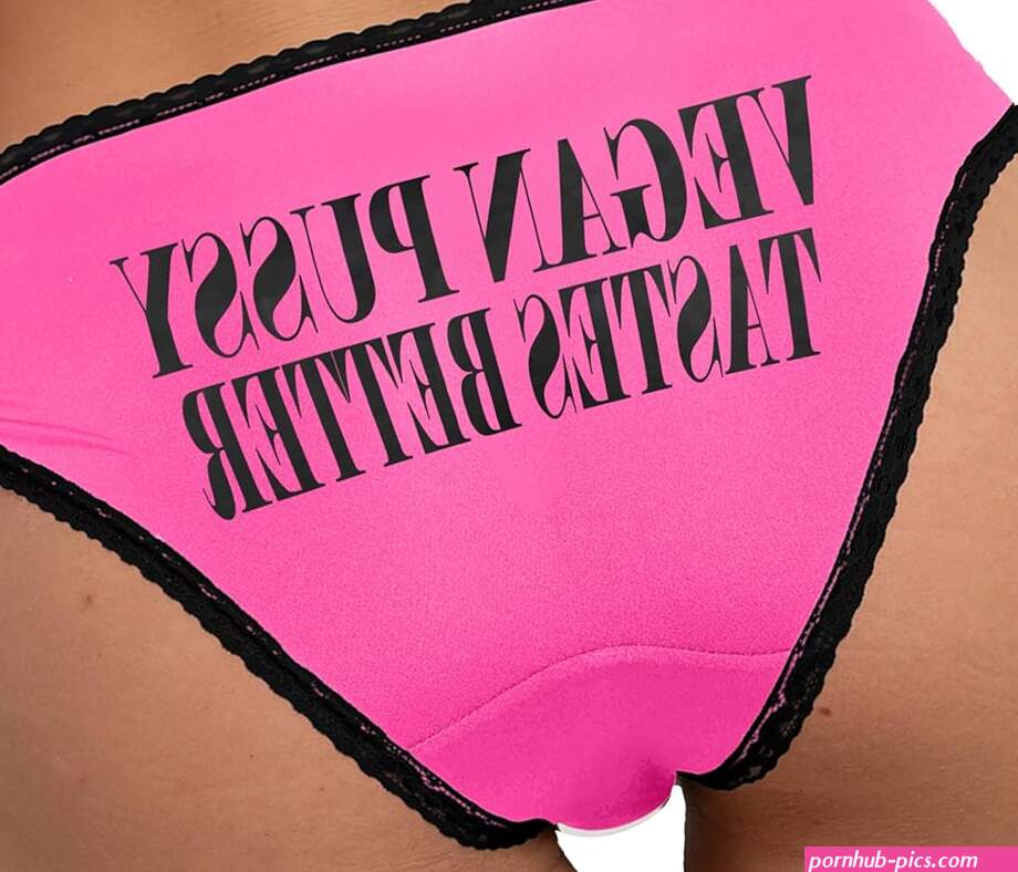 Knaughty Knickers Vegan Pussy Tastes Better Vegetarian Funny Gift Adult Design Pink and Black Bikini Panties at Amazon Womens Clothing store