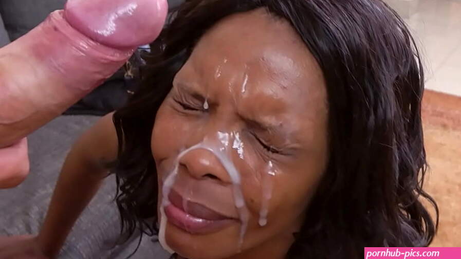 Real Amateur Black MILF Facial Cumshot in Job Interview