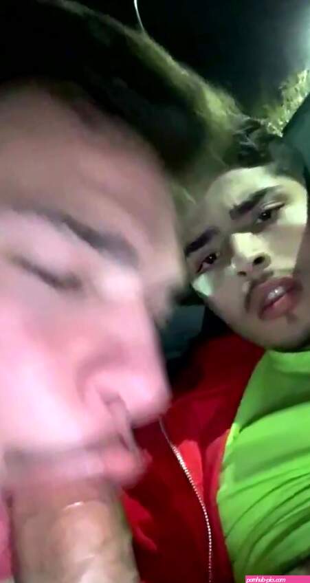 Blowjob straight friend in the car