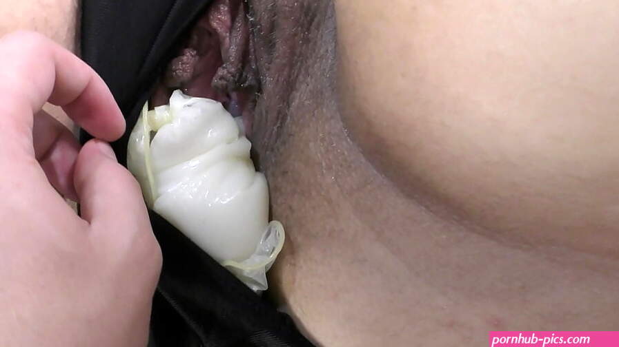 Cuckold husband found inside his pregnant hotwife pussy two used condoms filled with a huge amount of BBC cum