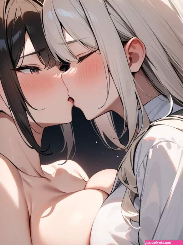 AI Art: lesbian big boobs touching eachother