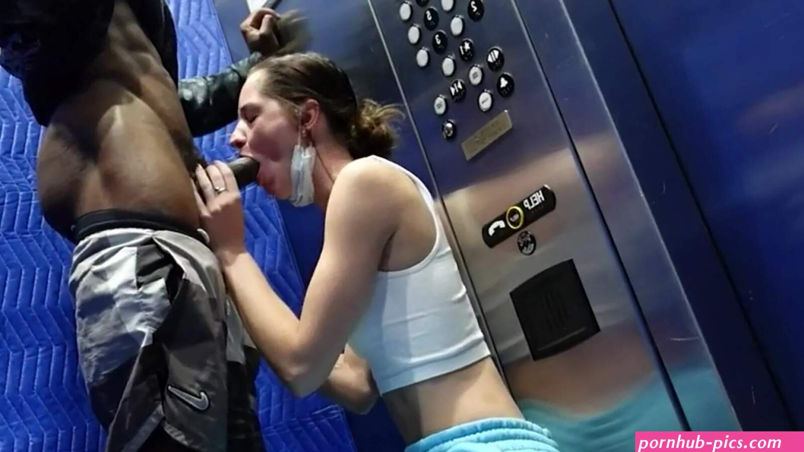 Hot girl throats bbc in elevator