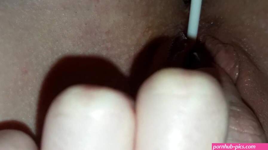 Wife sweetens up her pussy plays with lollipop Sweet candy in pussy