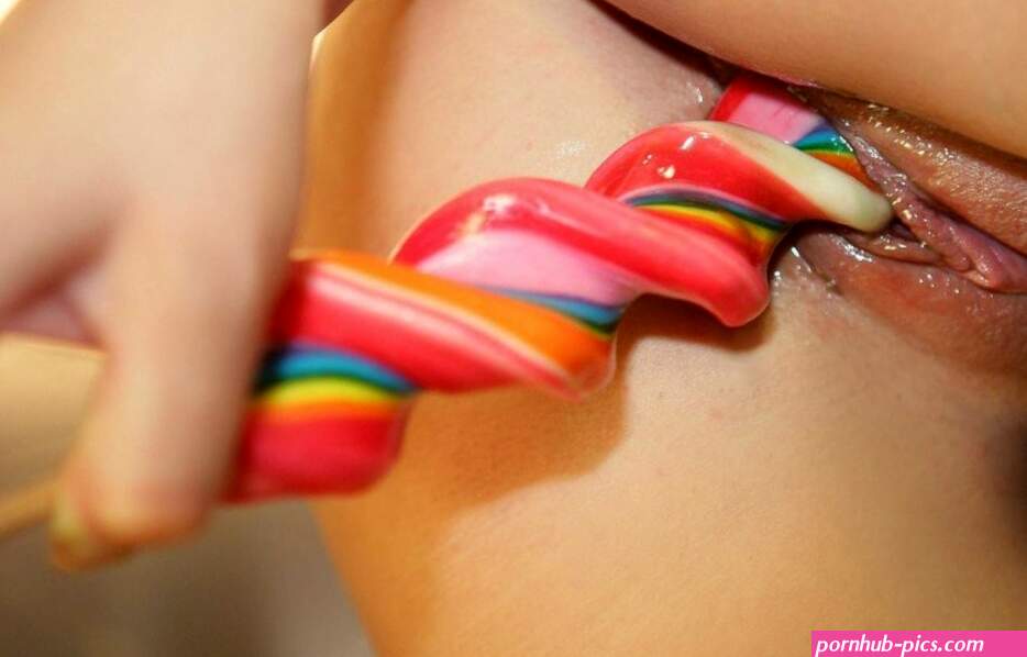 Girls with lollipops in pussy and ass