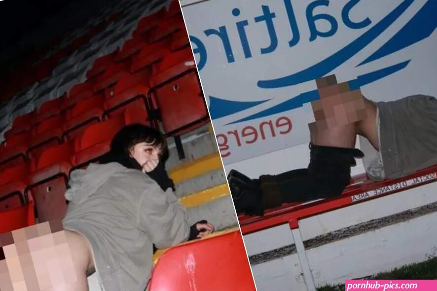 Scots woman who sells raunchy OnlyFans snaps sneaks into Aberdeens Pittodrie for cheeky photoshoot