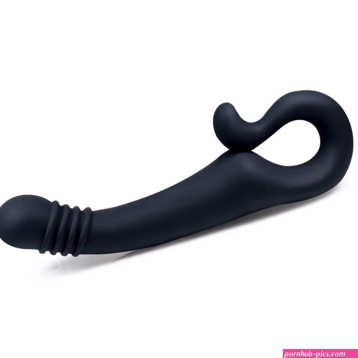 Anaal Dildo met Eikel en Ribbels Licht Gebogen