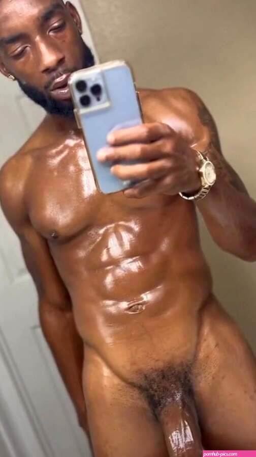 Black: black dude naked showing off tight body