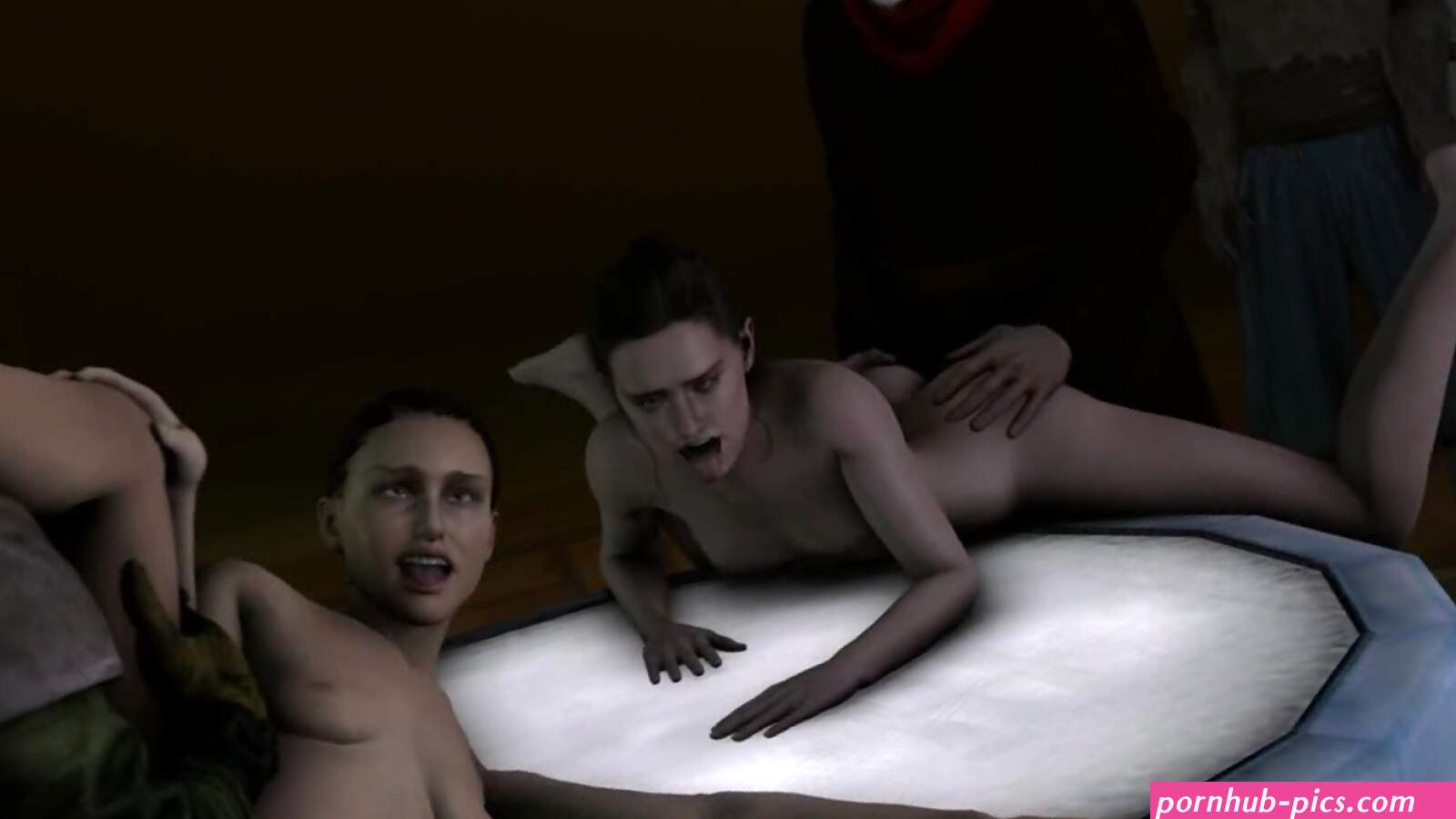 Rey and Queen Amidala fucks in Jabbas residence