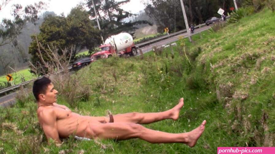 Only a Guy As Crazy As Him Would Take The RISK To Undress And Masturbate By The Side of The Road.
