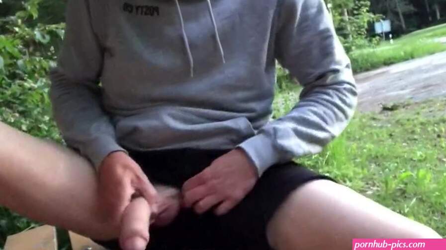 Risky masturbation on a busy road