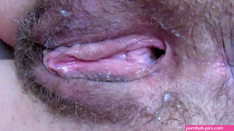 Extreme close up wet pussy fucking with huge dildo. Big clit big labia hairy cunt gaping