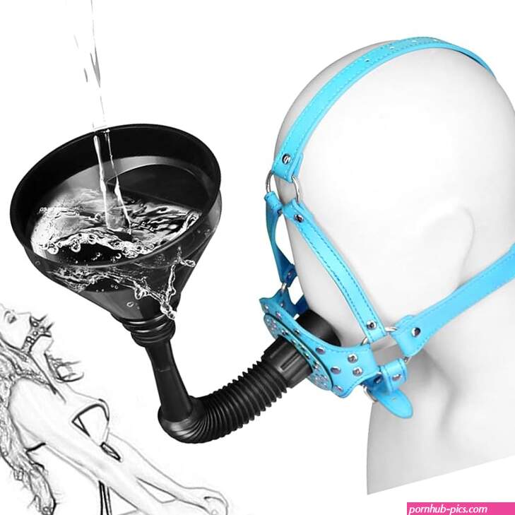 BDSM Head Harness with Funnel and Plug Fetish Piss Gag SM Leather Head Harness Bondage Open Mouth Gag Restraints Sex Slave Adjustable Flirting Sex Toy for Couples : Amazon.co.uk: Health Personal