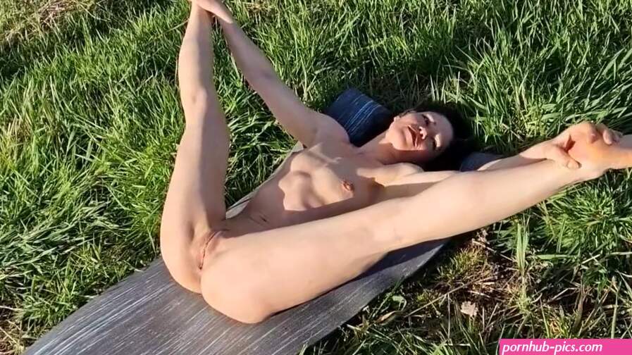 Naked yoga outdoor exercise