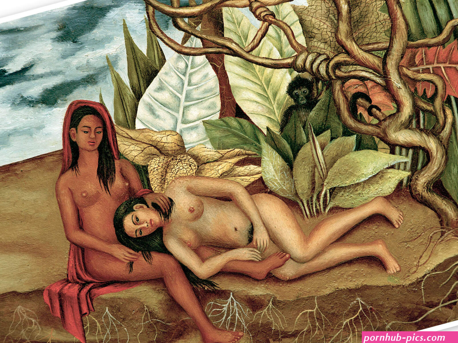 Two Nudes in the Forest 1939 van Frida Kahlo als poster canvas print en meer