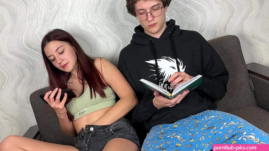 Step Sister Watching Porn And Jerking Next To Step Bro! He Bring Her To Orgasm With Skillful Fingers