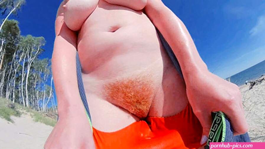 STRANGERS CUM IN MY SWIMSUIT PANTIES ON PUBLIC BEACH! Risky Big Tits Red Hairy Pussy MILF GINGER ALE