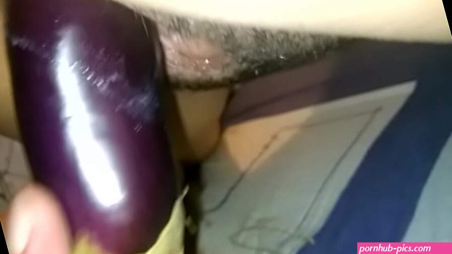 Fucking my wife with a big eggplant
