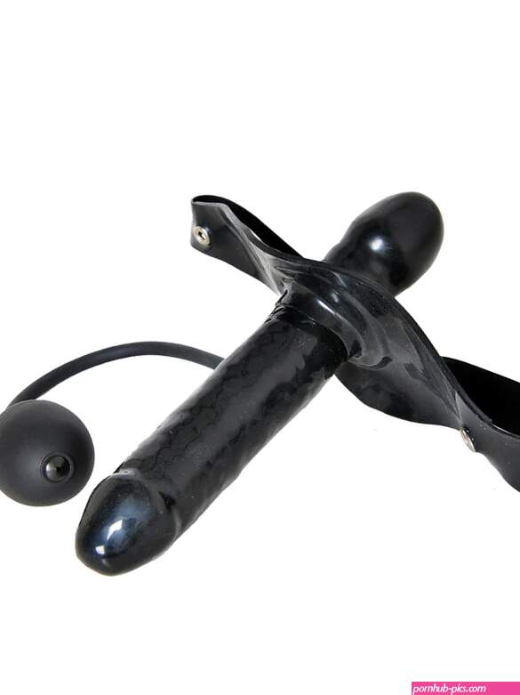 Moulded Rubber Strap-On Pump Up Gag with Dildo