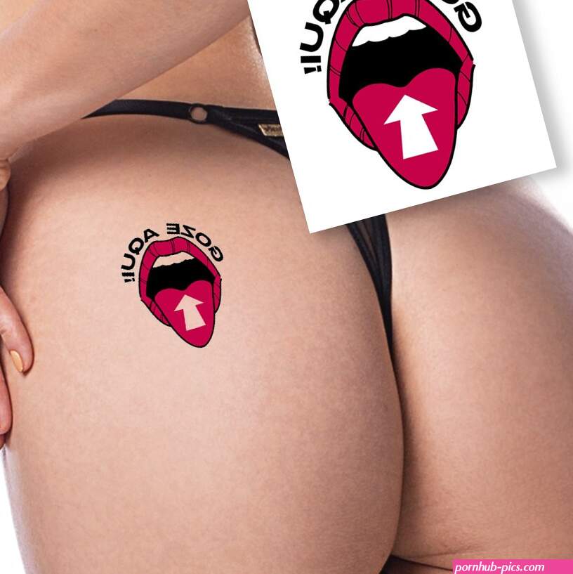 Tatuagem Temporria Sensual Sexy com Texto Goze Aqui Vermelha :: Sex Shop Loja do Prazer