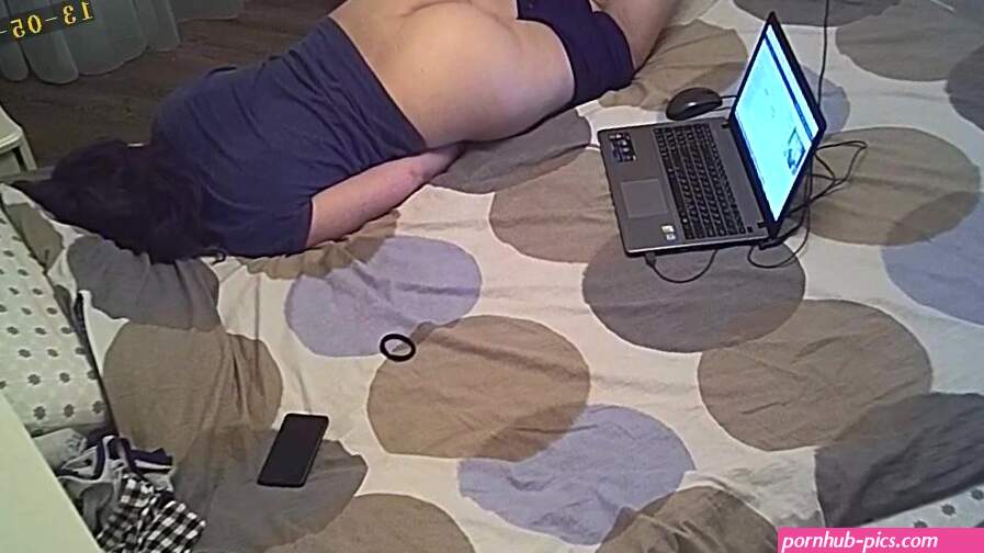 Caught my mom masturbating with a dildo in her sons room
