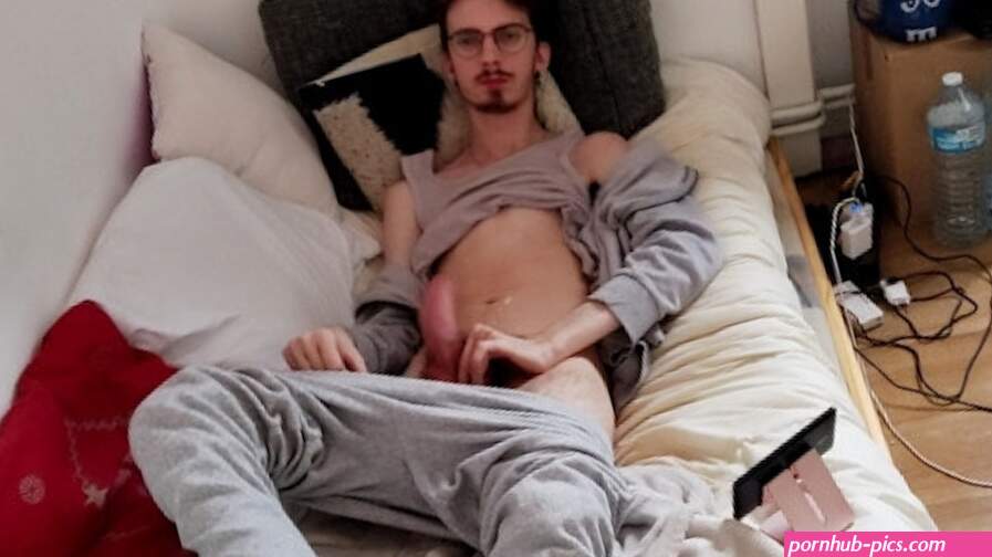 Jerking off while watching porn video