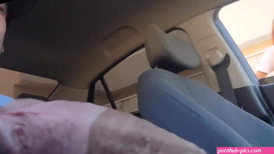 Risky masturbation in the car in public for hot girl!