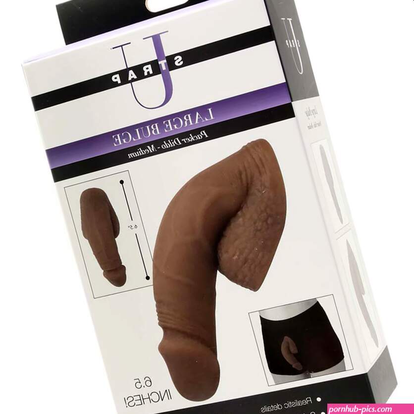 Strap U Large Bulge 6.5 Inch Packer Dildo in Brown
