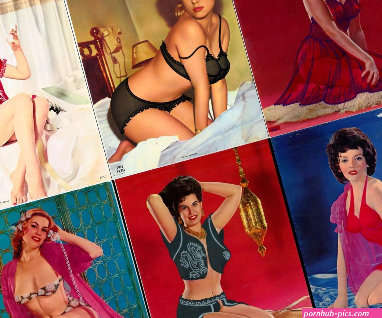 Calendar toppers nude overlays 6 vintage lithograph nudes by Various